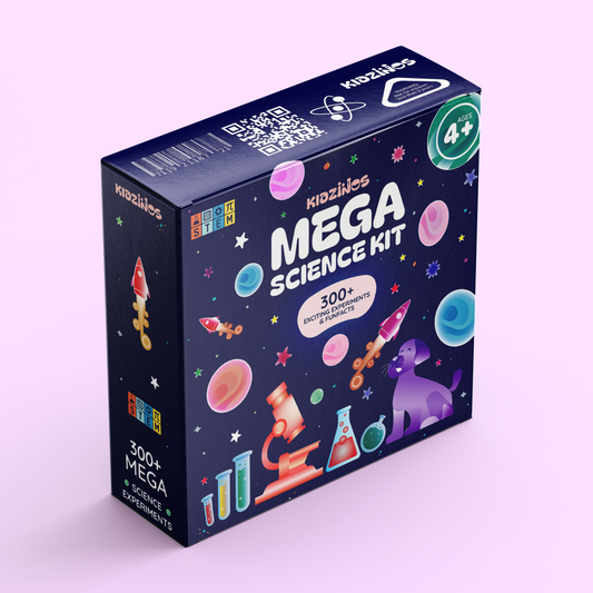 Mega Science Kit by Kidzions | 250+ Fun & Educational Experiments for Kids 4-14 Years